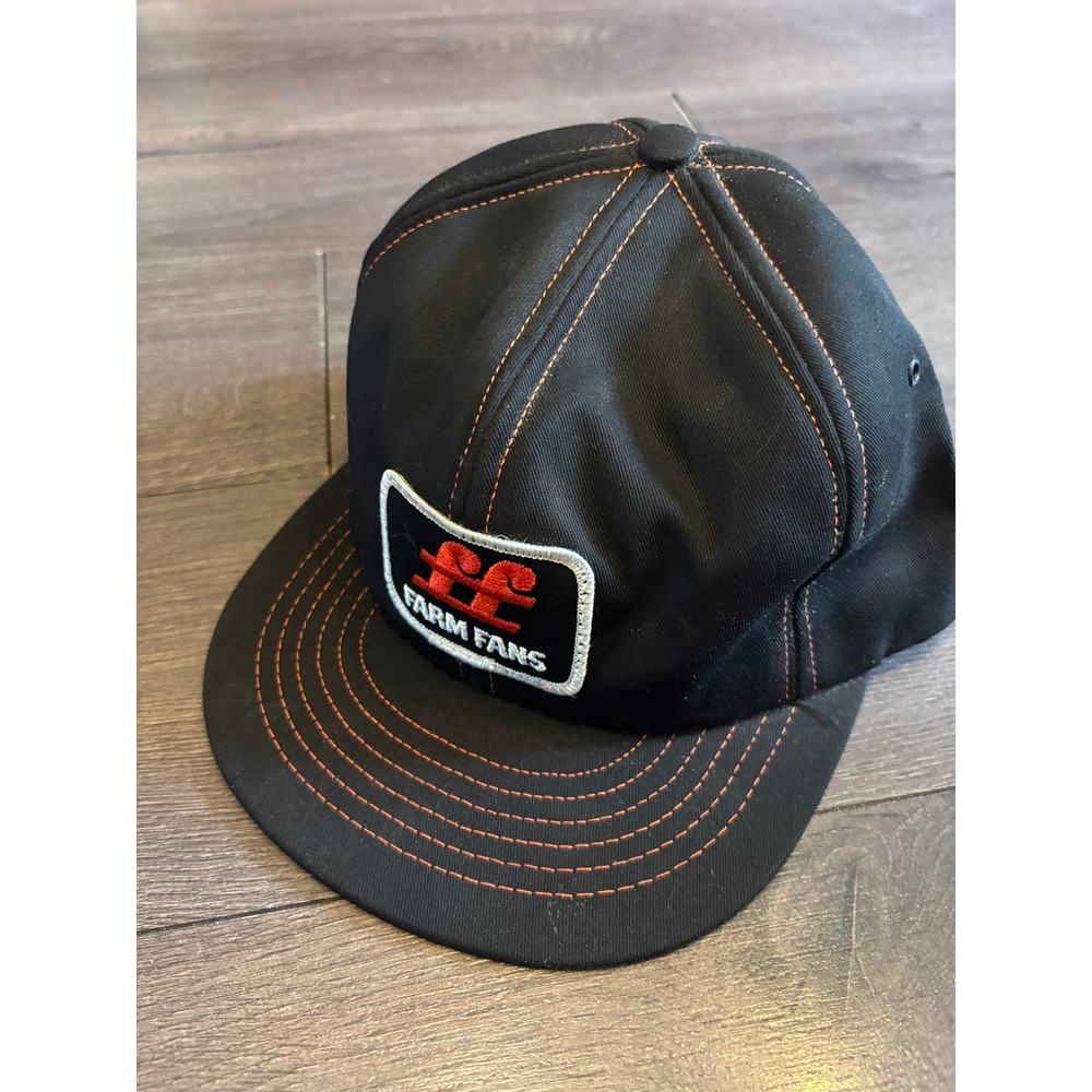 Vintage Swingster‎ Farm Fans Snapback Hat Black Orange Stitching Made in USA